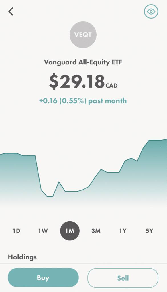 Wealthsimple Trade buying VEQT